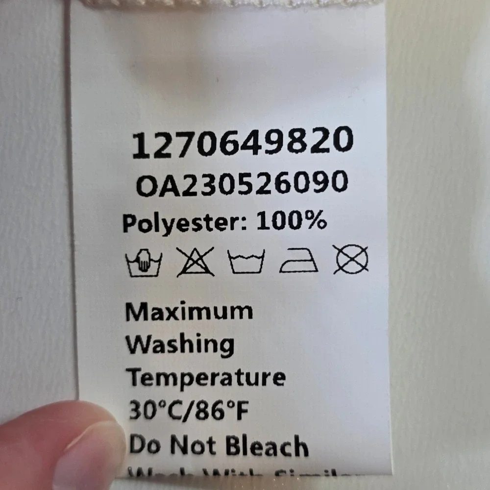 Commense Cream Pleated Plisse Button Down Shirt Long Sleeve Blouse Size M NEW - Picture 6 of 12